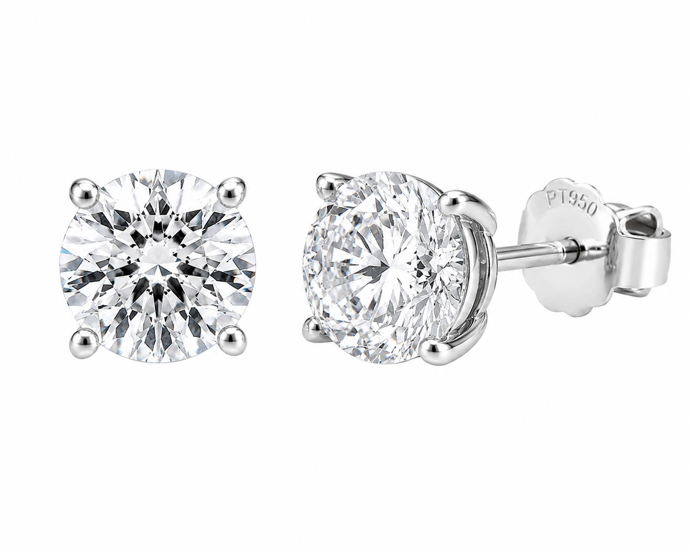 3.01ct Platinum Lab Grown Diamond Stud Earrings