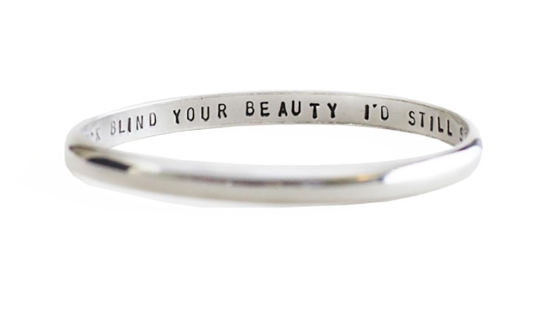 Silver Personalised Message Bangle