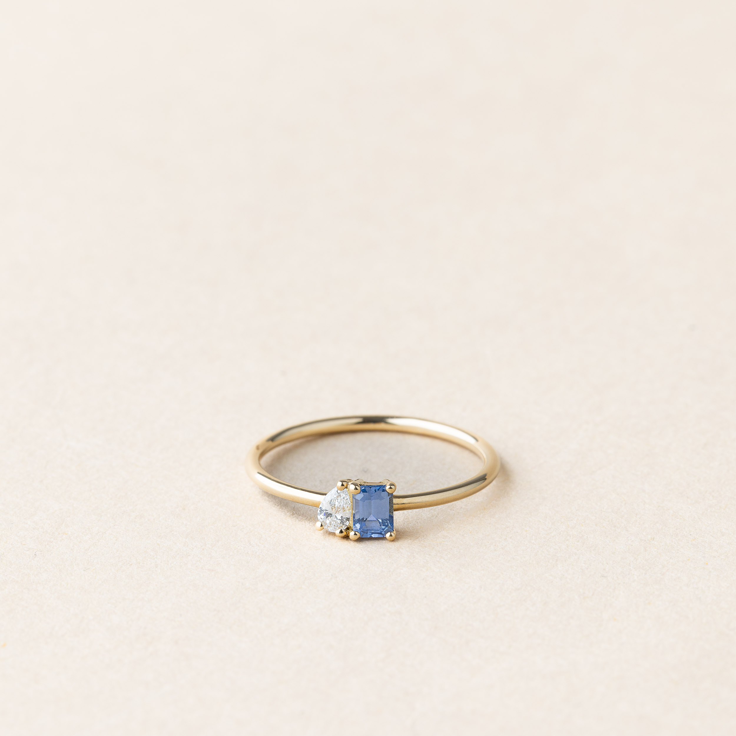 Bague Saphir et diamant – Capucine – Petit modèle