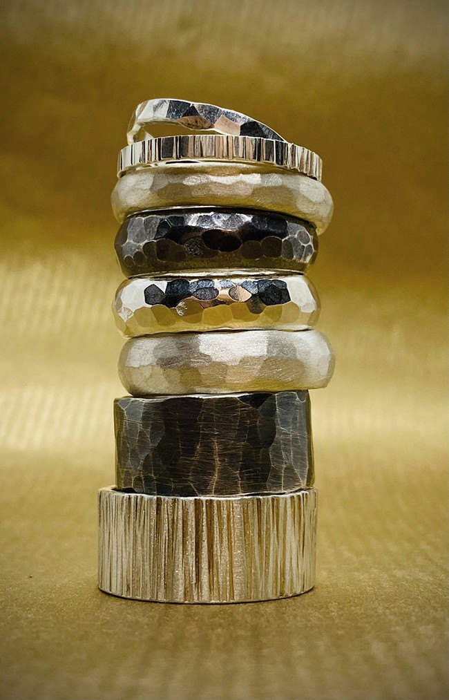 Hammered Silver Rings