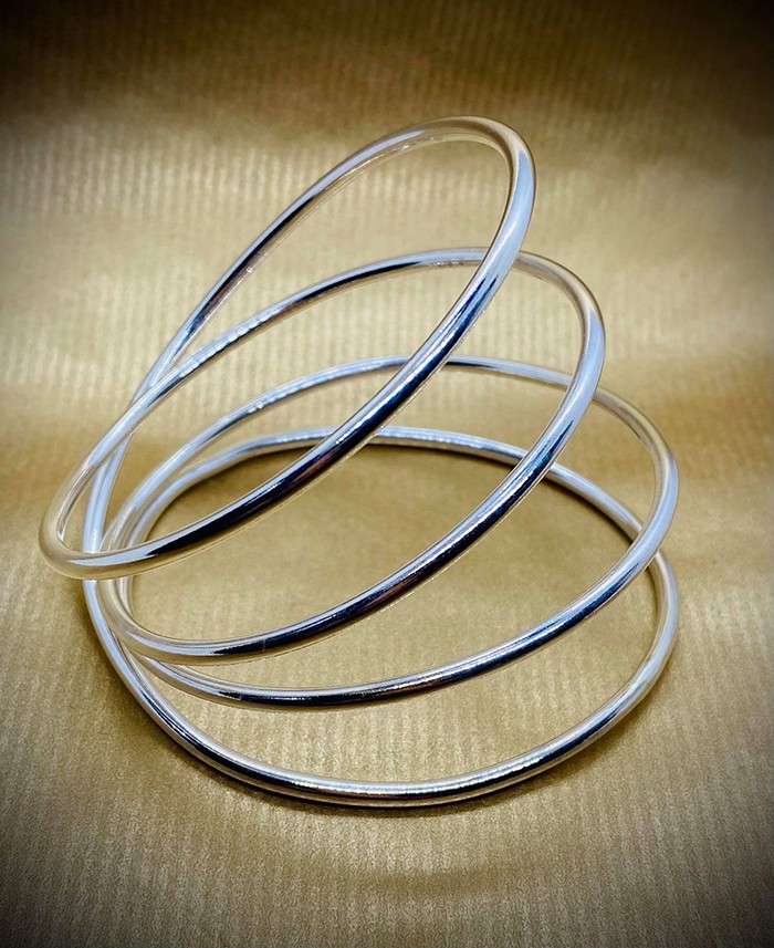 Silver Coil Bangle