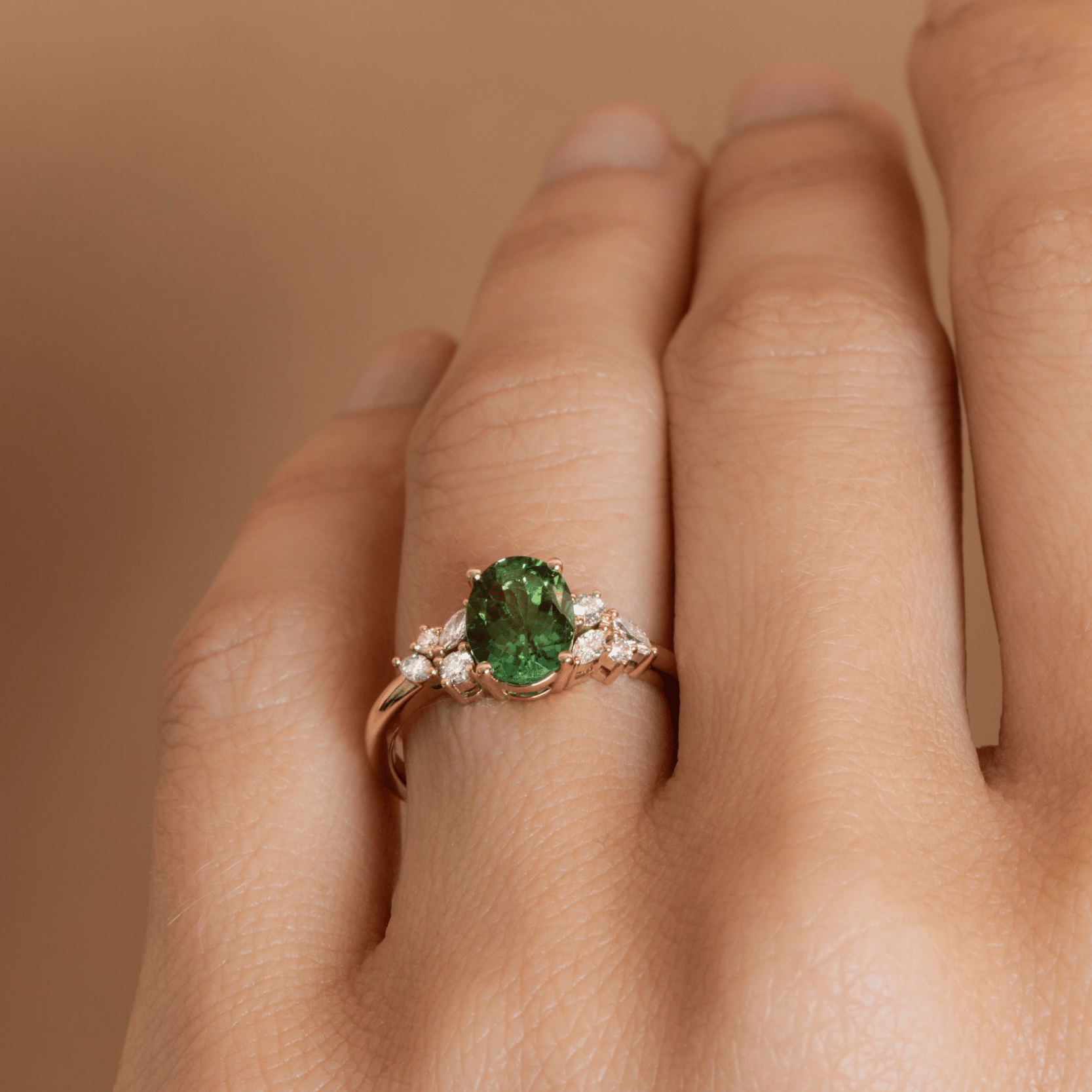 Bague Tourmaline lagon et diamants – Hortense