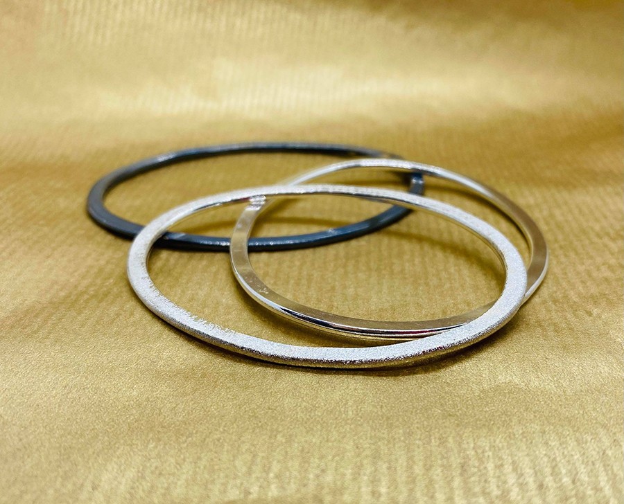 Silver Flat Bangles
