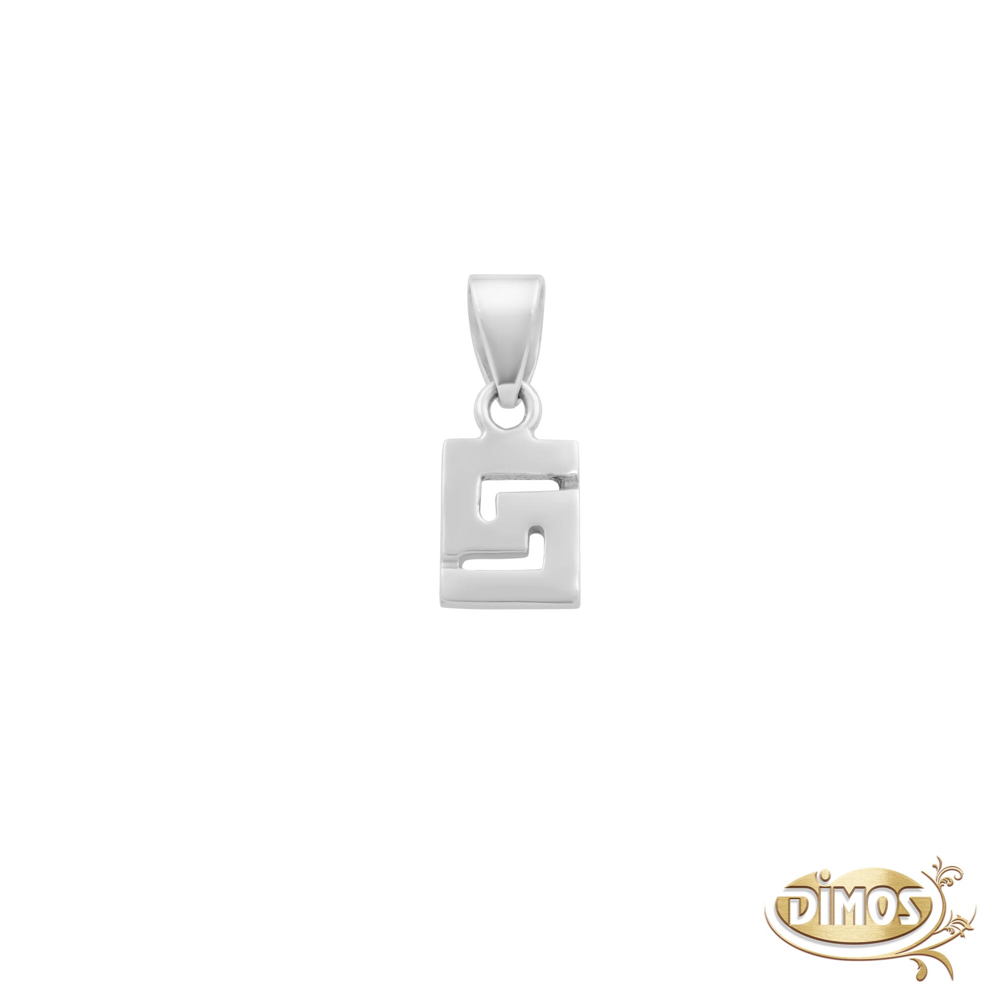 18k White Gold Greek Key Pendant