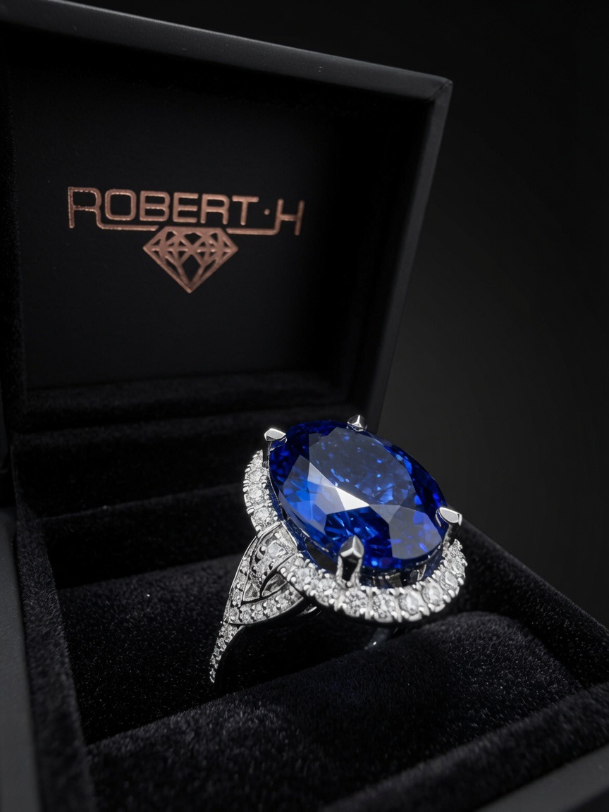 Ring, Tanzanit and diamonds