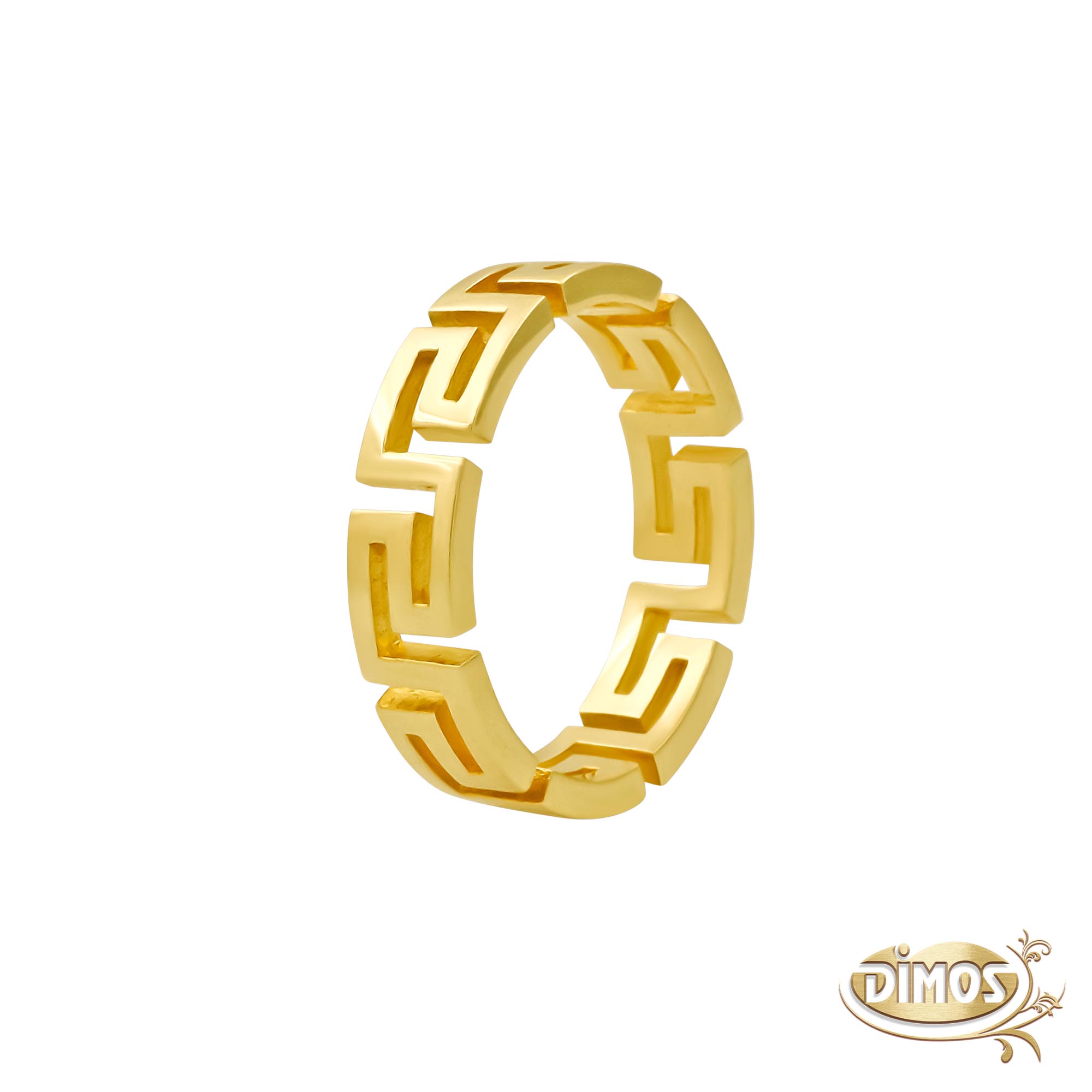14k Gold Unisex Meander Band